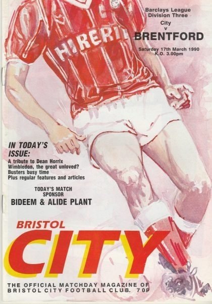 Bristol City v Brentford 17-Mar-1990