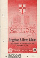 Lincoln City v Brighton & Hove Albion 01-Nov-1958