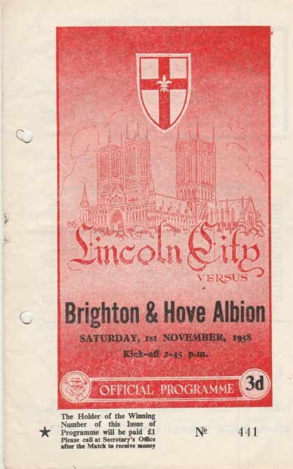 Lincoln City v Brighton & Hove Albion 01-Nov-1958