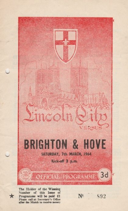 Lincoln City v Brighton & Hove Albion  07-Mar-1964