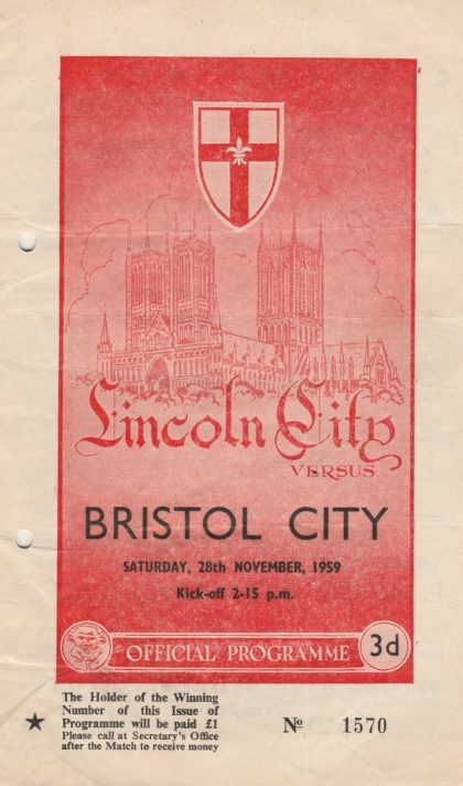 Lincoln City v Bristol City 28-Nov-1959