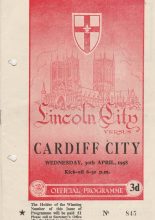 Lincoln City v Cardiff City 30-Apr-1958