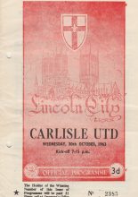 Lincoln City v Carlisle United  30-Oct-1963