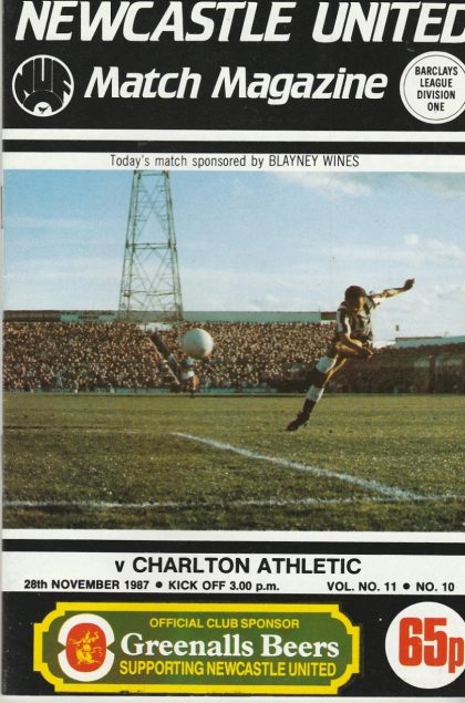Newcastle United v Charlton Athletic 28-Nov-1987
