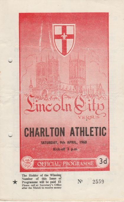 Lincoln City v Charlton Athletic 09-Apr-1960