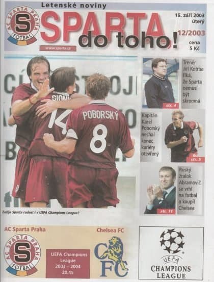 Sparta Prague v Chelsea  16-Sep-2003