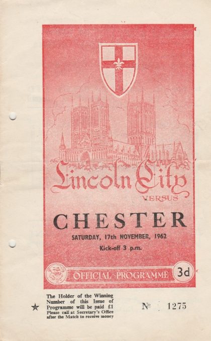 Lincoln City v Chester  17-Nov-1962