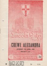 Lincoln City v Crewe Alexandra  13-Apr-1963