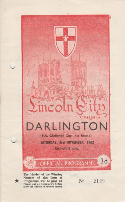 Lincoln City v Darlington 03-Nov-1962