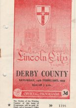 Lincoln City v Derby County 14-Feb-1958