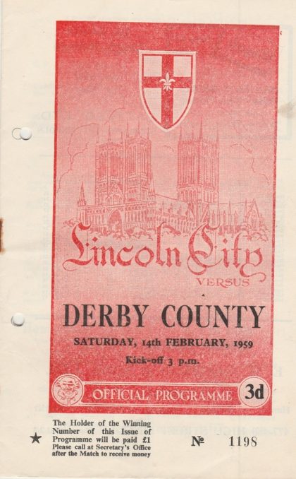 Lincoln City v Derby County 14-Feb-1958