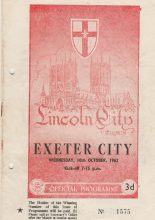 Lincoln City v Exeter City 10-Oct-1962