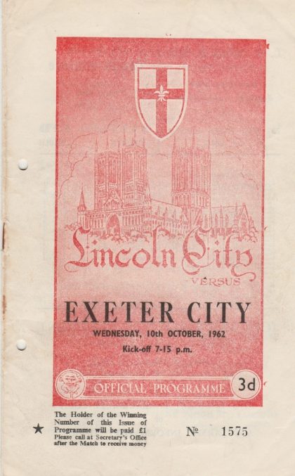 Lincoln City v Exeter City 10-Oct-1962