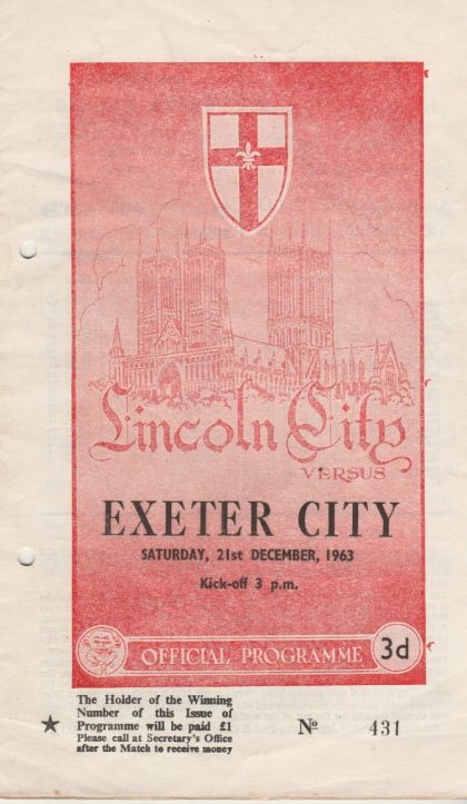 Lincoln City v Exeter City 21-Dec-1963