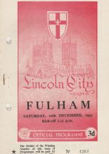 Lincoln City v Fulham 10-Dec-1955