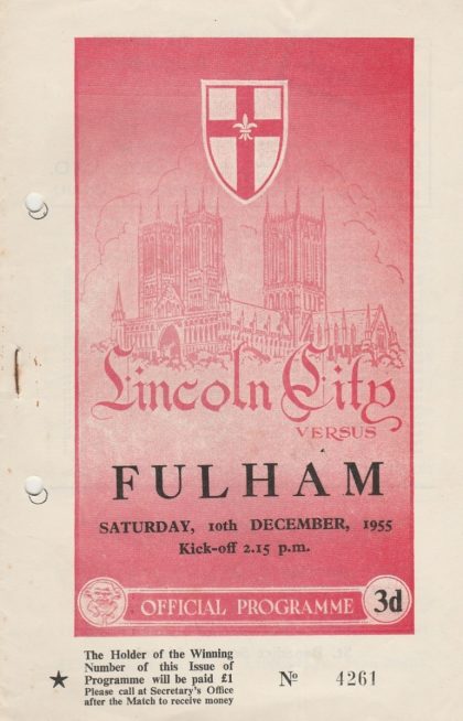 Lincoln City v Fulham 10-Dec-1955