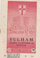 Lincoln City v Fulham 15-Sep-1956