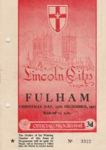 Lincoln City v Fulham 25-Dec-1957