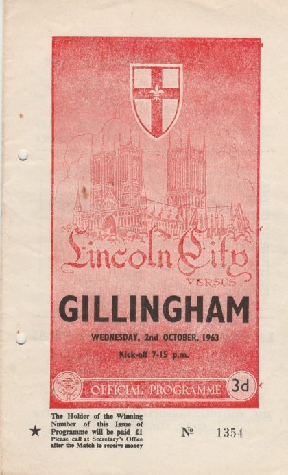 Lincoln City v Gillingham 02-Oct-1963