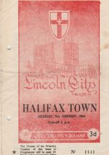 Lincoln City v Halifax Town 08-Feb-1964