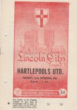 Lincoln City v Hartlepool United 22-Sep-1962