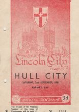 Lincoln City v Hull City 02-Sep-1961