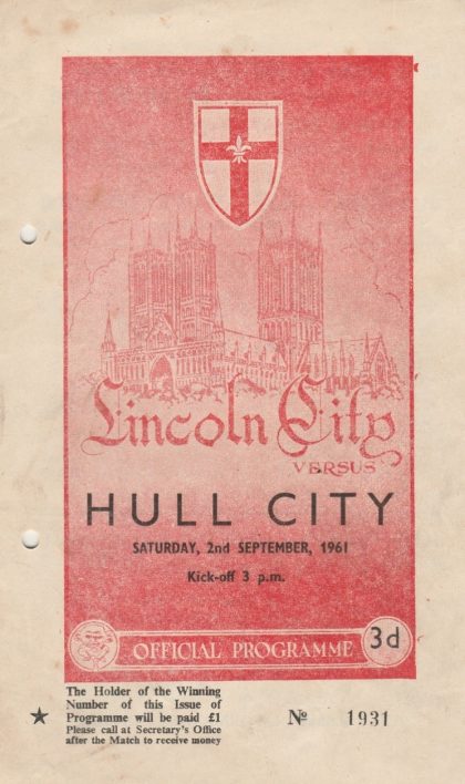 Lincoln City v Hull City 02-Sep-1961