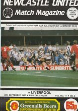 Newcastle United v Liverpool 28-Sep-1987
