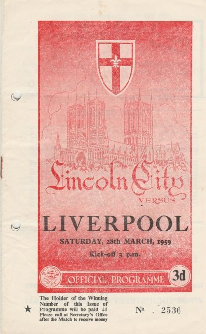 Lincoln City v Liverpool 28-Mar-1959