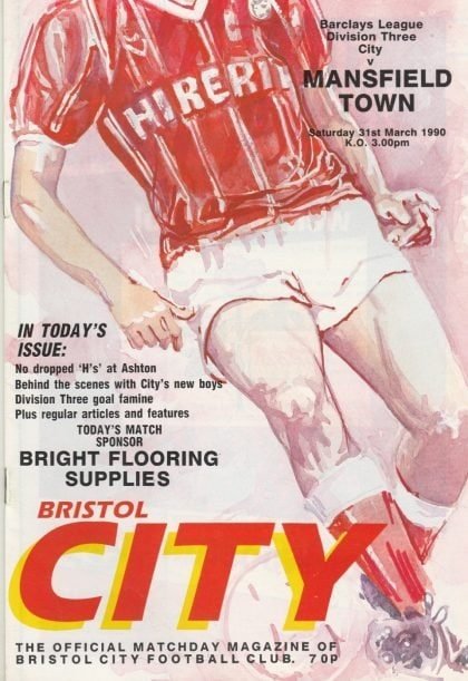 Bristol City v Mansfield Town 31-Mar-1990