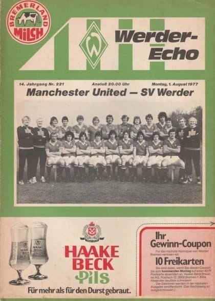Werder Bremen v Manchester United  01-Aug-1977