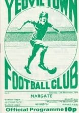 Yeovil Town v Margate 13-Nov-1976