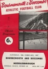 AFC Bournemouth v Middlesbrough 18-Feb-1967