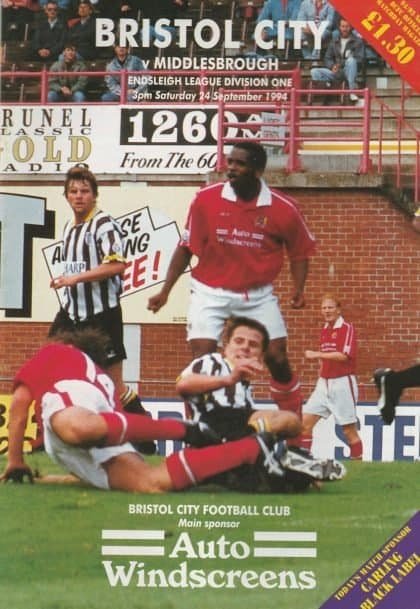 Bristol City v Middlesbrough  24-Sep-1994