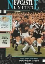 Newcastle United v Middlesbrough 03-Oct-1990