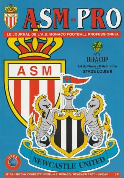 AS Monaco v Newcastle United 18-Mar-1997
