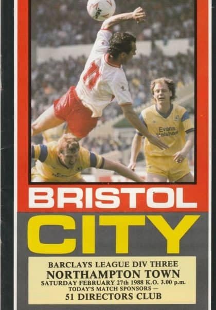Bristol City v Northampton Town 27-Feb-1988