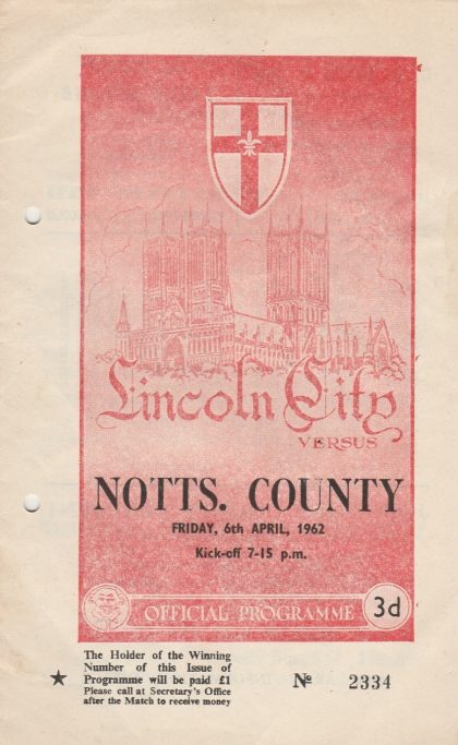 Lincoln City v Notts County 06-Apr-1962