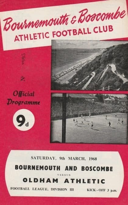 AFC Bournemouth v Oldham Athletic  09-Mar-1968