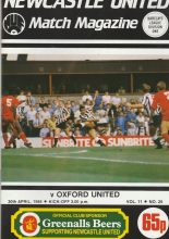 Newcastle United v Oxford United 30-Apr-1988
