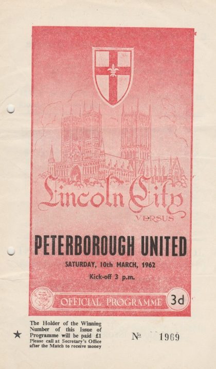 Lincoln City v Peterborough United 10-Mar-1962