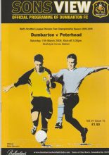 Dumbarton v Peterhead  11-Mar-2006