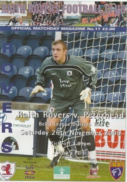 Raith Rovers v Peterhead  26-Nov-2005