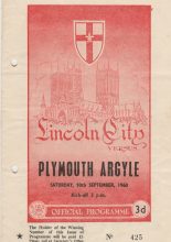 Lincoln City v Plymouth Argyle  10-Sep-1960