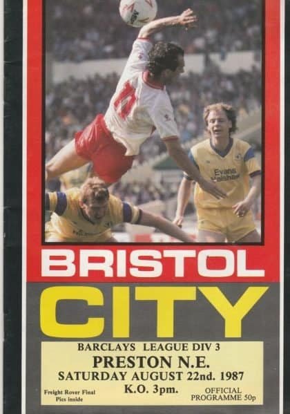 Bristol City v Preston North End 22-Aug-1987