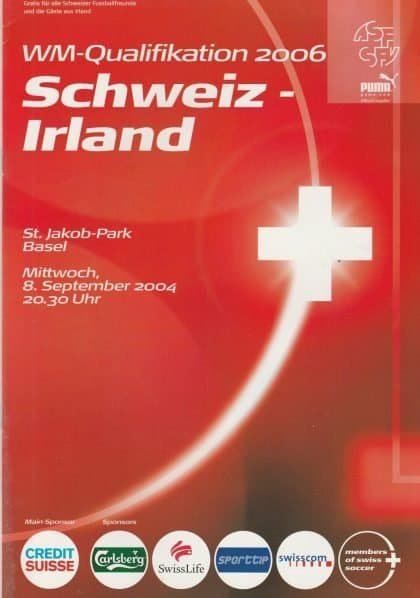Switzerland v Republic of Ireland 08-Sep-2004
