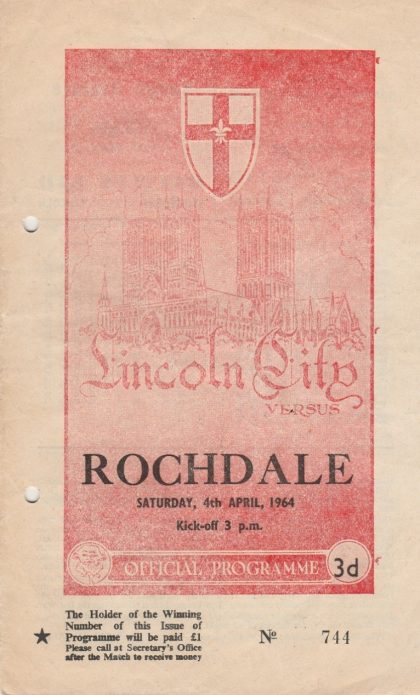 Lincoln City v Rochdale 04-Apr-1964