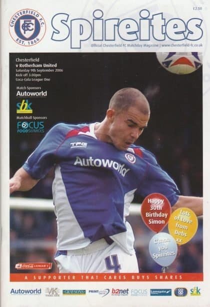 Chesterfield v Rotherham United  09-Sep-2006