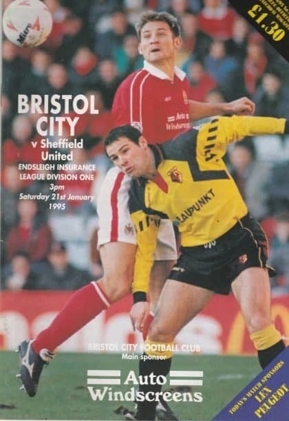Bristol City v Sheffield United 21-Jan-1995