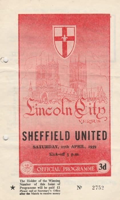 Lincoln City v Sheffield United 25-Apr-1959